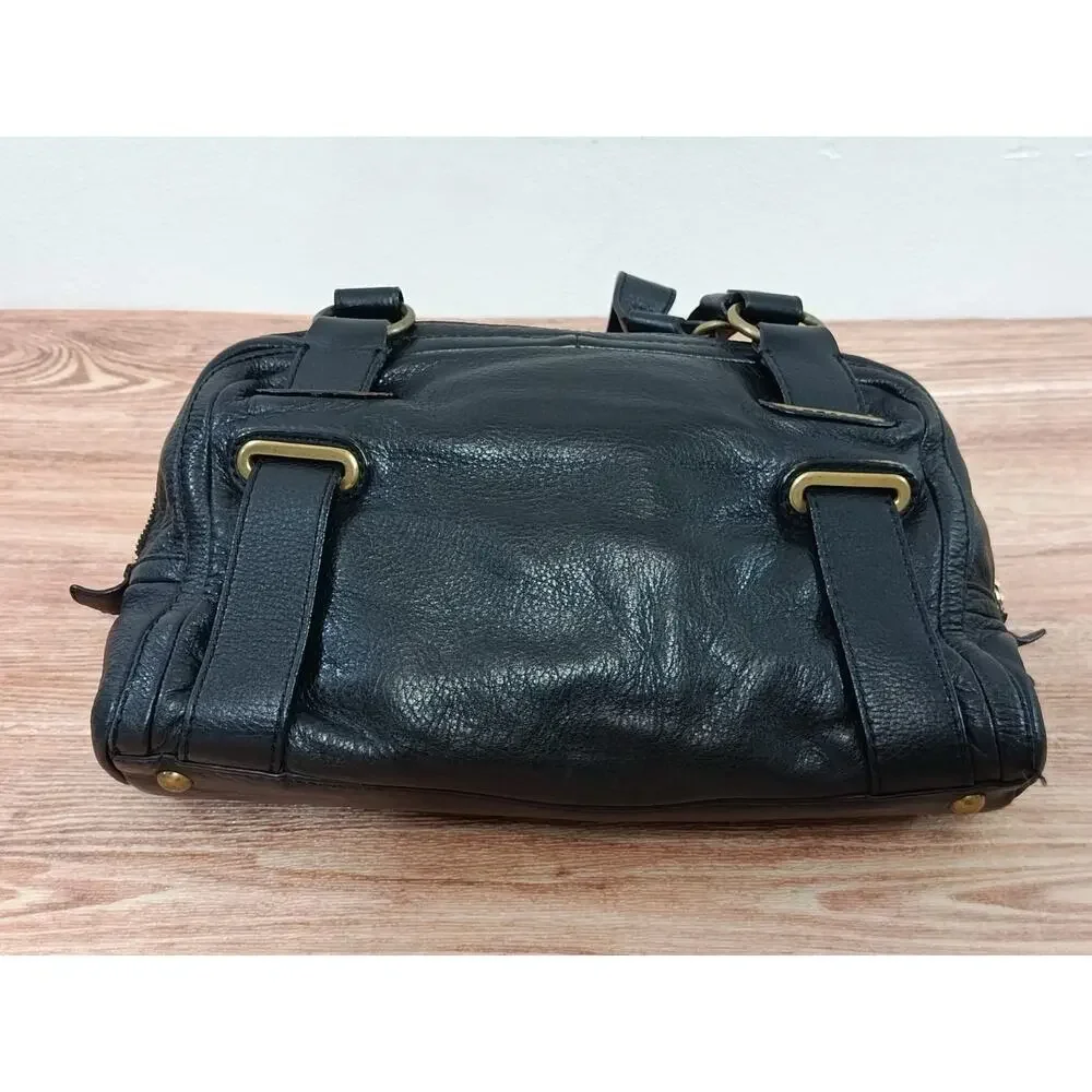 Michael Kors Buckle Satchel Shoulder Handbag Y2K Retro Purse Black